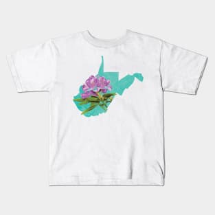 West Virginia Rhododendron Kids T-Shirt